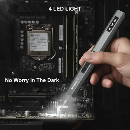 Vista 9 de STREBITO Juego de destornilladores eléctricos 155 en 1, destornillador eléctrico pequeño inalámbrico con 140 puntas magnéticas S2, kit