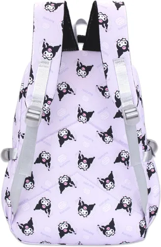 Vista 4 de Roffatide Anime Kuromi - Mochila casual de gran capacidad con estampado de anime para portátil, mochila para viajes, senderismo, mochila