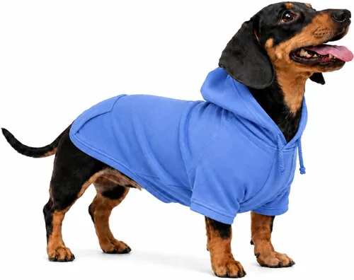 Vista 55 de Lovelonglong Sudadera básica con capucha para perros, 100% algodón, se adapta a perros pequeños, medianos y grandes, color negro, XS