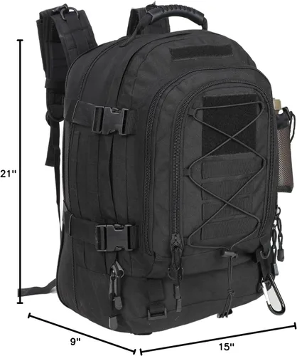 Vista 9 de Mochila táctica Miramrax para senderismo militar - Mochila Molle para hombres, paquete de asalto de 3 días, bolsa de evacuación para camping, viaje