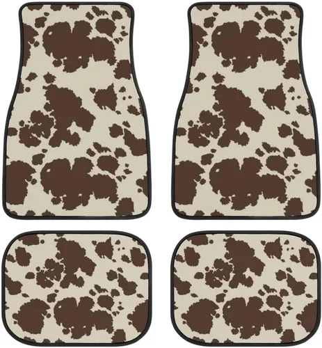 Vista 7 de Juego de 4 alfombrillas decorativas para automóvil, diseño floral de rosas rojas, diseño de flores y diseño de flores, alfombras decorativas