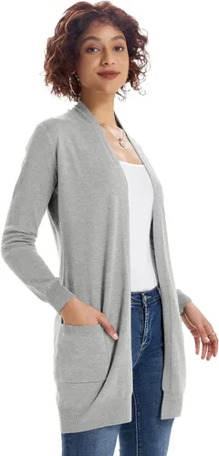 Vista 2 de Grace Karin - Chaqueta de manga larga con bolsillos frontales abiertos para mujer