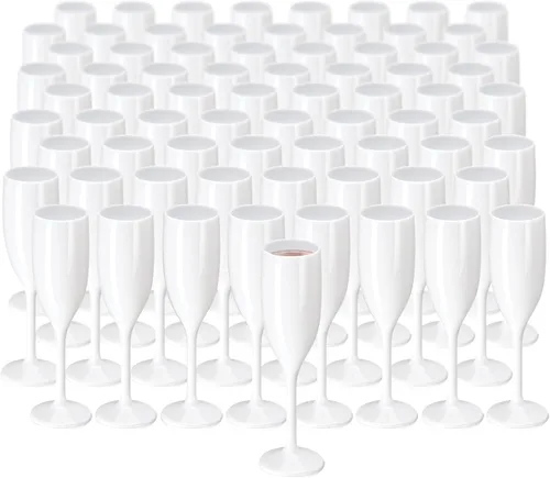Vista 17 de XUWAIDSGN Copas de champán acrílicas, copas para brindar, vasos irrompibles para bar de mimosa, copas de vino reutilizables, copas de champán