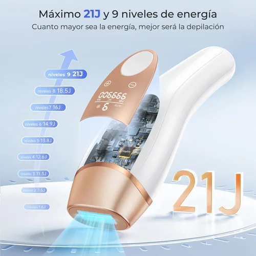 Vista 4 de Depilación láser para mujeres y hombres – Dispositivo de depilación láser ZAIRUZ IPL con enfriamiento de hielo sin dolor a 41.0 °F, removedor