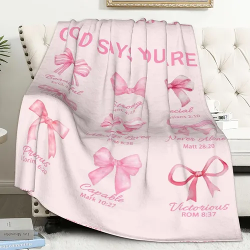 Vista 10 de Manta Cristiana, Regalos de Cumpleaños para Mujeres y Hombres, Manta Decorativa Inspiradora de Escritura con Versículo Bíblico Regalos Religiosos