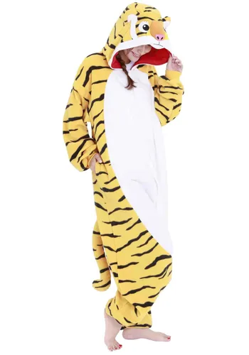 Vista 12 de Pijama Kigurumi de Tigre para Adulto Multicolor