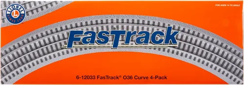 Vista 4 de Lionel FasTrack Electric O Gauge, pista curva O36, paquete de 4