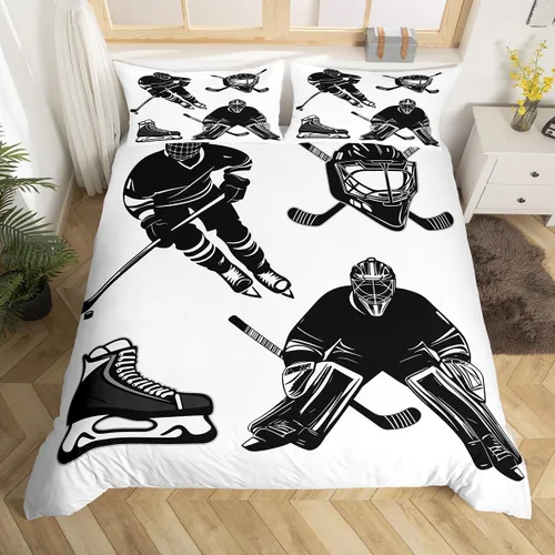 Vista 10 de Feelyou Funda de edredón de hockey sobre hielo, tamaño individual, 3 piezas Color 21