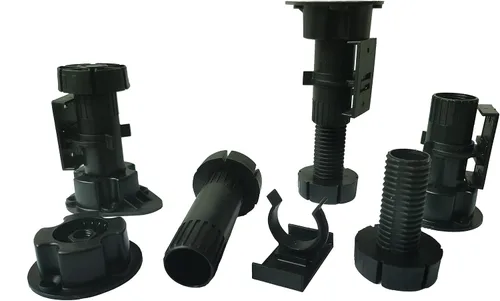 Vista 3 de Patas niveladoras negras para muebles o gabinetes, soporta 330 libras por pata, se ajusta de 3 7/8 pulgadas a 5 3/8 pulgadas, paquete de 12