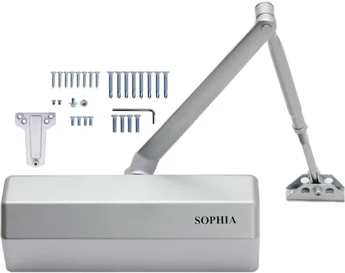 Vista 7 de Sophia Cierrapuertas DK4000 - Cierrapuertas automático de alta resistencia comercial, tamaño ajustable 1-6, grado 1, cierre de puerta hidráulico