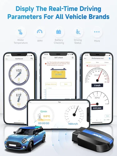 Vista 8 de ANCEL Escáner Bluetooth OBD2 BD300, lector de código de sistema completo y herramienta de diagnóstico para BMW con servicio de registro de batería