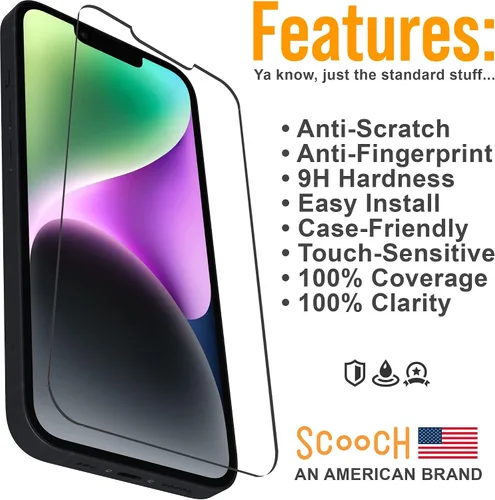 Vista 11 de Scooch Protector de pantalla 5 en 1 para iPhone 11 (paquete de 3) con protector de lente de cámara (paquete de 2) vidrio templado 9H de alta