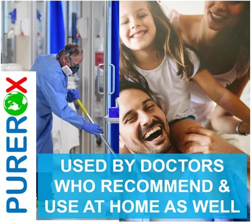 Vista 6 de PUREROX Desinfectante [9 x 32oz] Elimina el 99.99% de virus, norovirus, VIH, MRSA, bacterias y hongos. Grado hospitalario. Seguro para usar