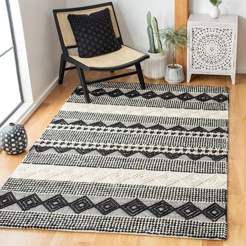 Vista 28 de SAFAVIEH Natura Collection - Alfombra decorativa de 2 x 3 pies, color beige y marfil, hecha a mano de lana tribal marroquí y algodón, ideal