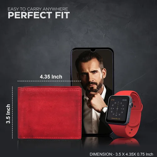Vista 5 de Carteras RFID delgadas para hombres - Cartera de bolsillo frontal de piel genuina