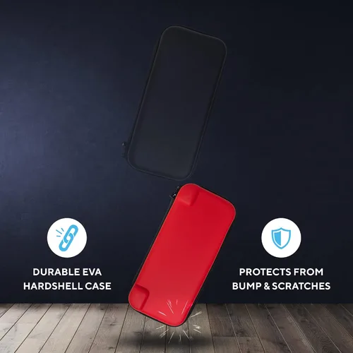 Vista 4 de Core Innovations Funda protectora de transporte compatible con Nintendo Switch, negro rojo (NCASE540)