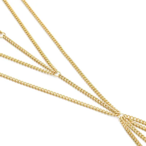 Vista 7 de Bounzhi Arnés de cadena para el cuerpo, sexy, plateado, collar de joyería para el cuerpo, cadenas de bikini para mujeres y niñas (plata)