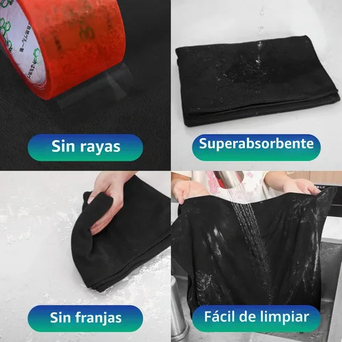 Vista 6 de Newwiee 3 paños de limpieza de microfibra extra grandes de 30 x 20 pulgadas, lavables y reutilizables, sin manchas, sin pelusas, para limpiar