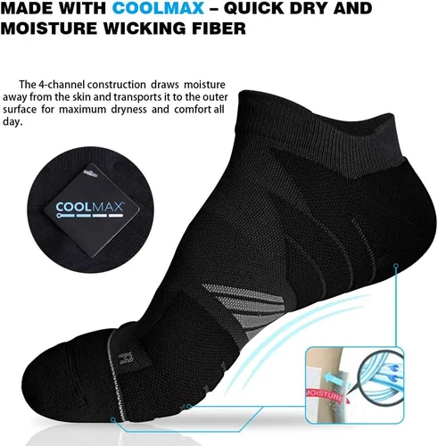 Vista 3 de Calcetines Coolmax deportivos antiampollas que absorben las ampollas sin costuras antiolor