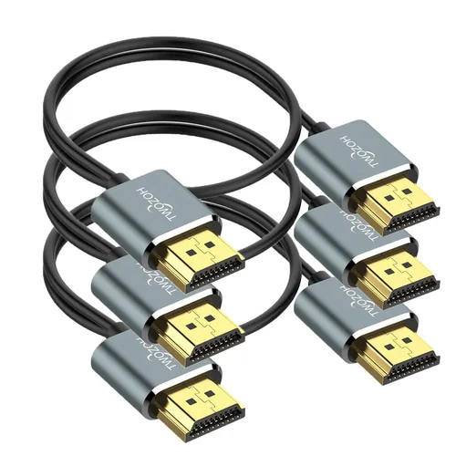Vista 9 de Twozoh Cable HDMI a HDMI ultrafino de 1 pie, cable HDMI 2.0 hiperdelgado, cable HDMI extremadamente flexible compatible con 3D/4K @60Hz, 2160P, 1080P