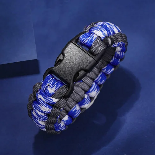 Vista 57 de Pulsera de alerta médica Paracord para hombres y mujeres Pulsera de identificación médica de acero inoxidable con hebillas de liberación lateral