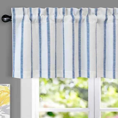 Vista 34 de DriftAway Briony - Cortina opaca con amarre para cocina, ajustable, diseño de globos, líneas texturizadas, estampadas, persianas romanas