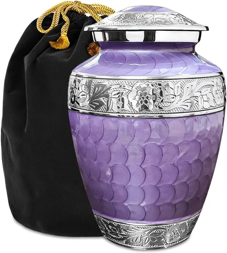 Vista 11 de Forever After - Urna de cremación negra para cenizas humanas, urna decorativa grande para hombres y mujeres adultos, urnas de entierro para cenizas