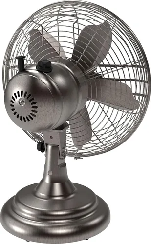 Vista 8 de Lasko Ventilador de mesa oscilante, portátil, 3 velocidades silenciosas, para dormitorio, cocina y oficina, 17 pulgadas, bronce, R12210