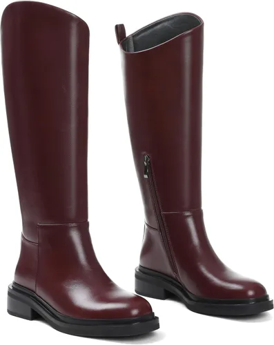 Vista 4 de Knee High Boots for Women Round Toe Flat Low Chunky Heel Boot Side Zipper Dress Long Fashion Tall Boot Fall Winter Riding Boots