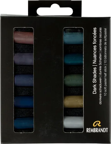 Vista 11 de Rembrandt Juego de micro pastel suave, medias barras de 5 piezas, Siennas quemadas Half-Stick Pastels Set for Smooth Color Transfer, High