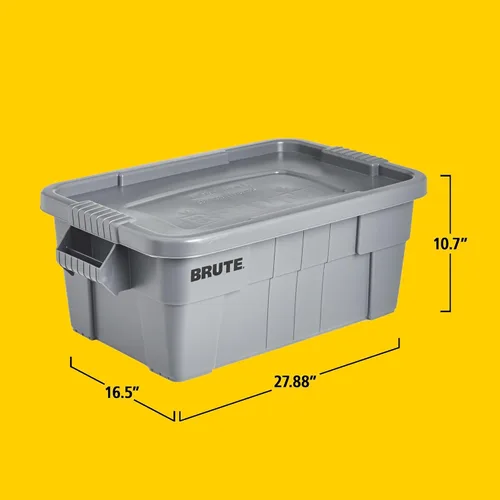 Vista 5 de Baúl con tapa Rubbermaid Commercial fg9s3100gray Brute, capacidad de 20 galones, 27-7/8 pulgadas, longitud x 17-3/8 pulgadas, ancho x 15-1/8 Gris