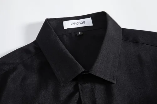 Vista 3 de VANCOOG Camisas de manga larga para hombre, casuales, elegantes y elegantes