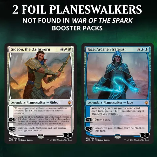 Vista 2 de MTG Magic Juegos de barajas de The Gathering, War of The Spark, ambas son barajas de Planeswalker