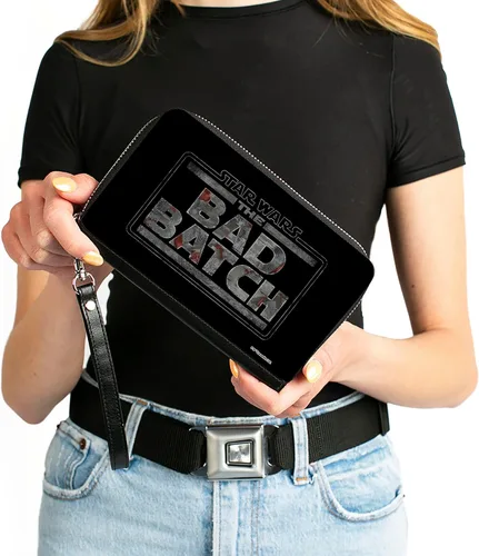 Vista 4 de Buckle-Down Cartera rectangular de poliuretano con cremallera alrededor de Star Wars The Bad Batch, 7.5 x 4.5 pulgadas, Star Wars el lote malo