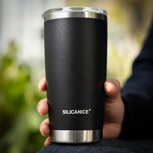Vista 8 de Vaso higiénico aislado al vacío de acero inoxidable de 20 onzas con tapa fácil de poner y quitar – Deslizador extraíble, taza de viaje de doble