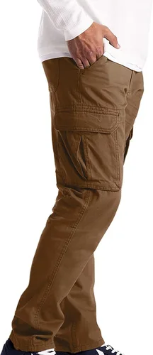 Vista 2 de Gcvizuso Pantalones cargo para hombre, holgados, para senderismo, ajuste holgado, para exteriores, múltiples bolsillos, pantalones deportivos