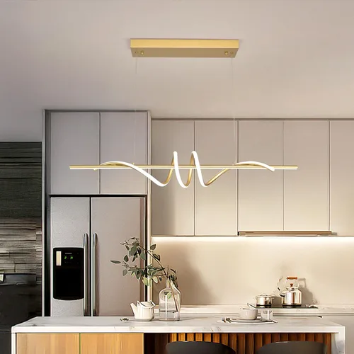 Vista 10 de Lámpara colgante LED moderna, lámpara de araña negra de 39.37 pulgadas regulable con control remoto y teléfono, temperatura de color ajustable