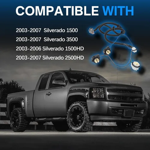 Vista 7 de Kit de Arnés de Cableado Directo de Luz Trasera del Lado Izquierdo del Conductor Compatible con Chevy Silverado 1500 1500HD 2500HD 3500 2003-2007