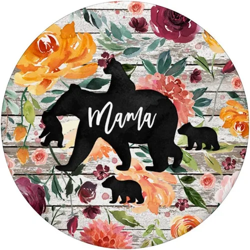 Vista 5 de Mama Bear Cuatro Cubitos de Bebé Rústico Madera Watercolor Floral Regalo - PopSockets Grip y Soporte para Teléfonos y Tabletas