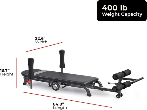 Vista 7 de Sunny Health & Fitness No-Hang Traction & Stretch Decompression Table for Back Pain Relief, Adjustable Stretch Bench, 400 LB Capacity