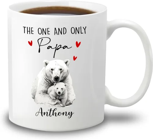 Vista 12 de Taza de regalo para abuelo, taza de café blanca con foto personalizada para nietos, regalo para el día del padre, papá, abuelo, abuelo, taza de café