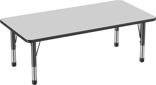 Vista 30 de FDP - Mesa rectangular para actividades escolares y aulas (24 x 36 pulgadas), patas gruesas para niños pequeños, altura ajustable de 15 a 24