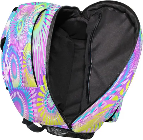 Vista 5 de Kcldeci Mochila para niños pequeños, para escuela, niñas, flores, coloridas, para niños, niñas, bolsas escolares, mochila para libros de primaria