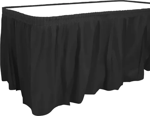 Vista 5 de Mantel de plástico negro rectangular de 29 pulgadas x 14 pulgadas para fiesta