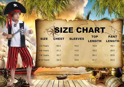 Vista 6 de RAAIBB Disfraz de pirata para niños, disfraz de Halloween, juego de rol con accesorios de lujo, regalos de cumpleaños