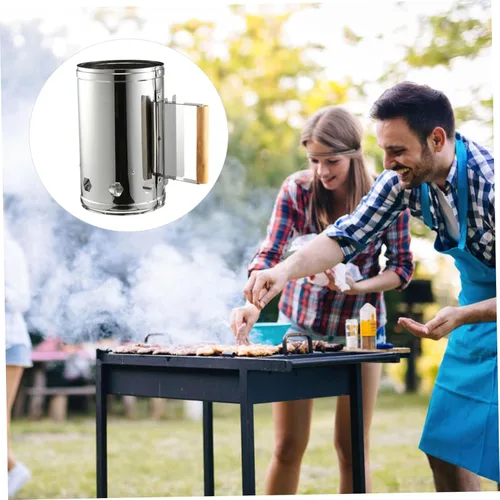 Vista 2 de Yardwe Accesorios de parrilla de cubo de acero inoxidable para parrilla al aire libre, accesorios de arranque de chimenea de cocina al aire libre