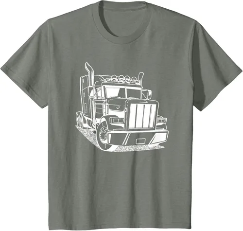 Vista 102 de Diesel Big Rig 18 Wheeler - Camiseta de camionero para camionero, Negro, S
