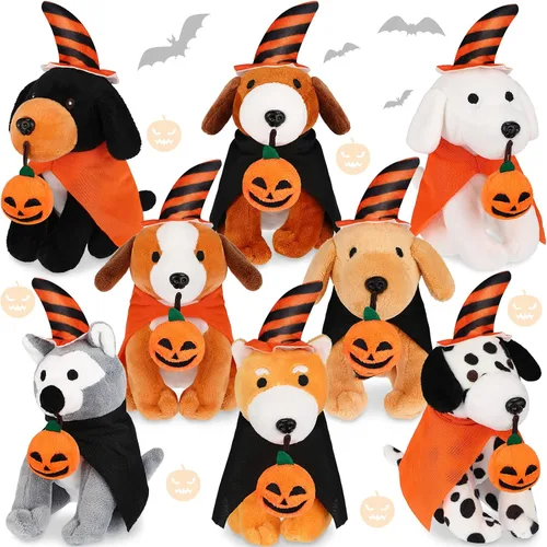 Vista 9 de Sumind 8 piezas de perros de Navidad de peluche, surtido a granel de lindos perritos de peluche de 5 pulgadas, pequeño animal para Navidad