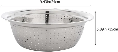 Vista 2 de Stainless Steel Rice Washing Sifter Basin with Widened Edges