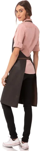 Vista 2 de Chef Works Delantal unisex con peto Boulder Marrón/Negro